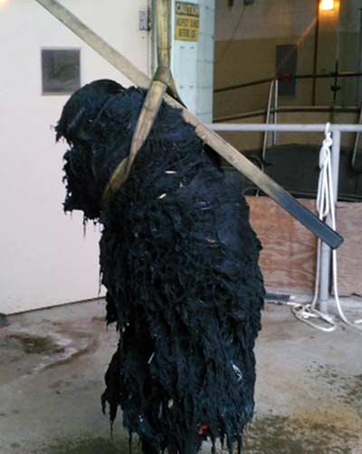 Massive sewer clog caused by fibrous materials in the sewer system